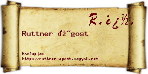 Ruttner Ágost névjegykártya